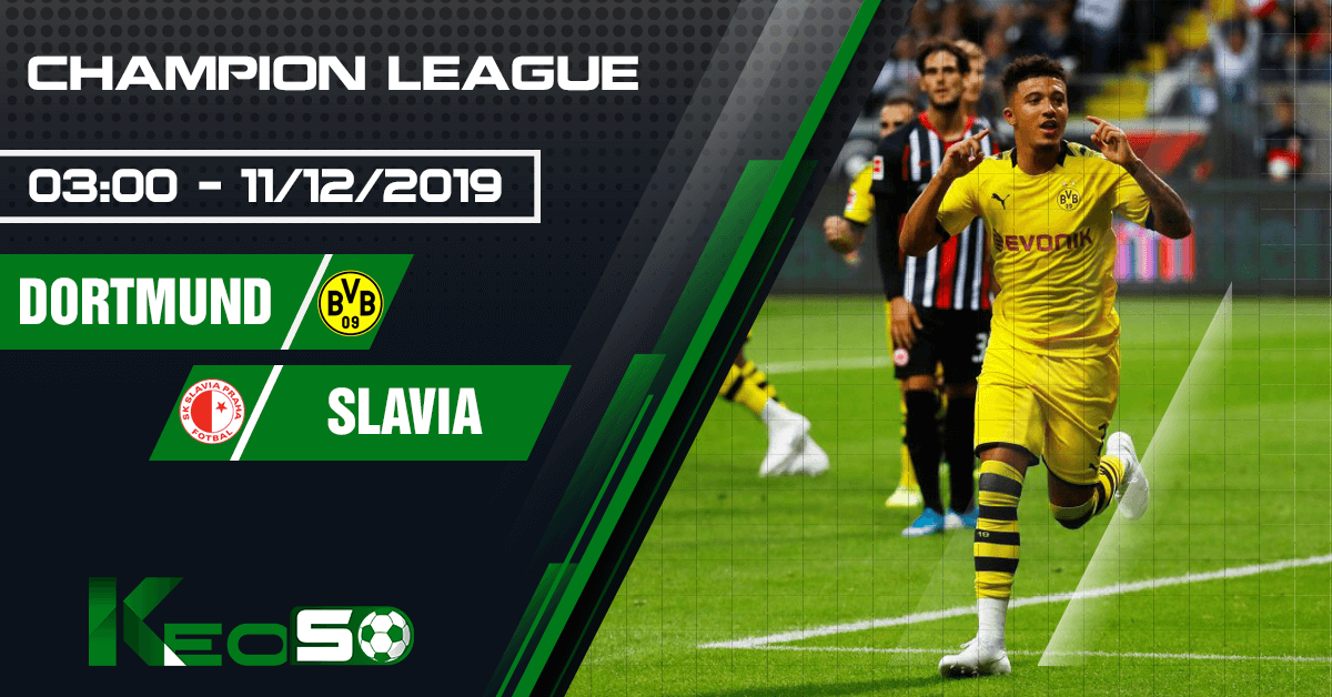 Soi kèo, nhận định Borussia Dortmund vs Slavia Prague 03h00 ngày 11/12/2019