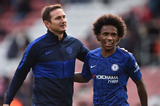 HLV Lampard lo lắng khi Chelsea có thể mất Willian. 