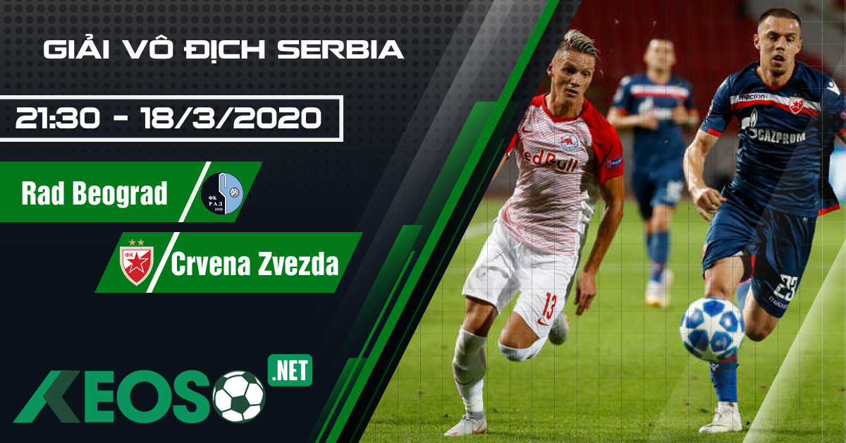 Soi kèo, nhận định Rad Beograd vs FK Crvena Zvezda 21h30 ngày 18/03/2020