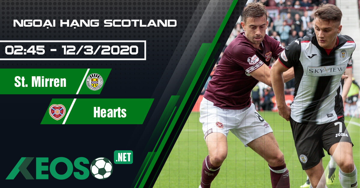 Soi kèo, nhận định St. Mirren vs Hearts lúc 02h45 ngày 12/03/2020