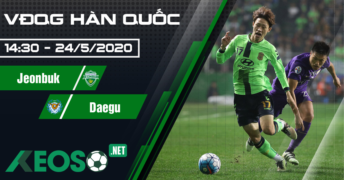 Soi kèo, nhận định Jeonbuk vs Daegu 14h00 ngày 24/05/2020